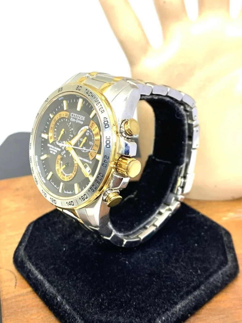 Citizen Men's Watch AT4004-52E Eco-Drive Chronograph Two Tone Stainless Steel